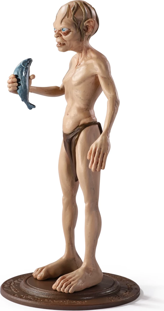 Figurinë fleksibile NOBLE COLLECTION Bendyfigs Gollum 19 cm me peshk dhe mbajtëse