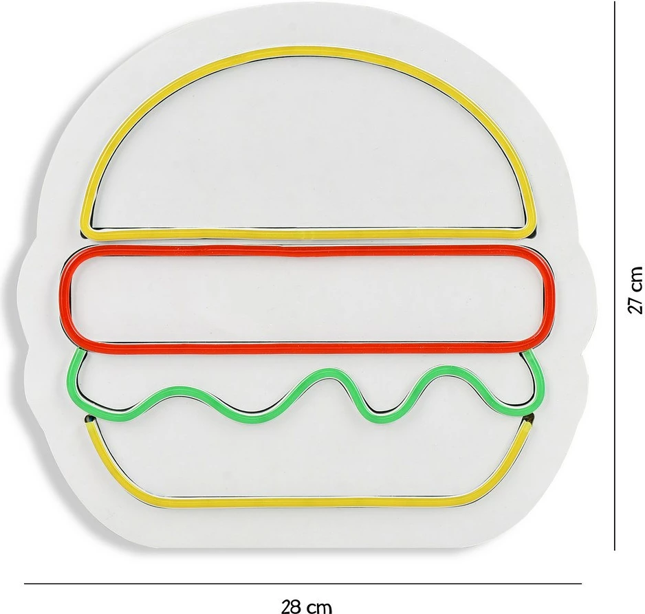 Dritë dekorative LED, plastikë, hamburger, shumëngjyrëshe