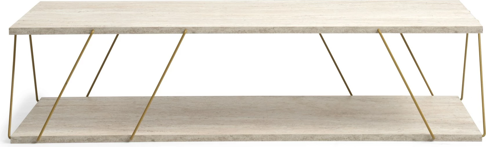 Tavolinë kafeje Hanah Home, Labranda, ngjyrë ari, travertin