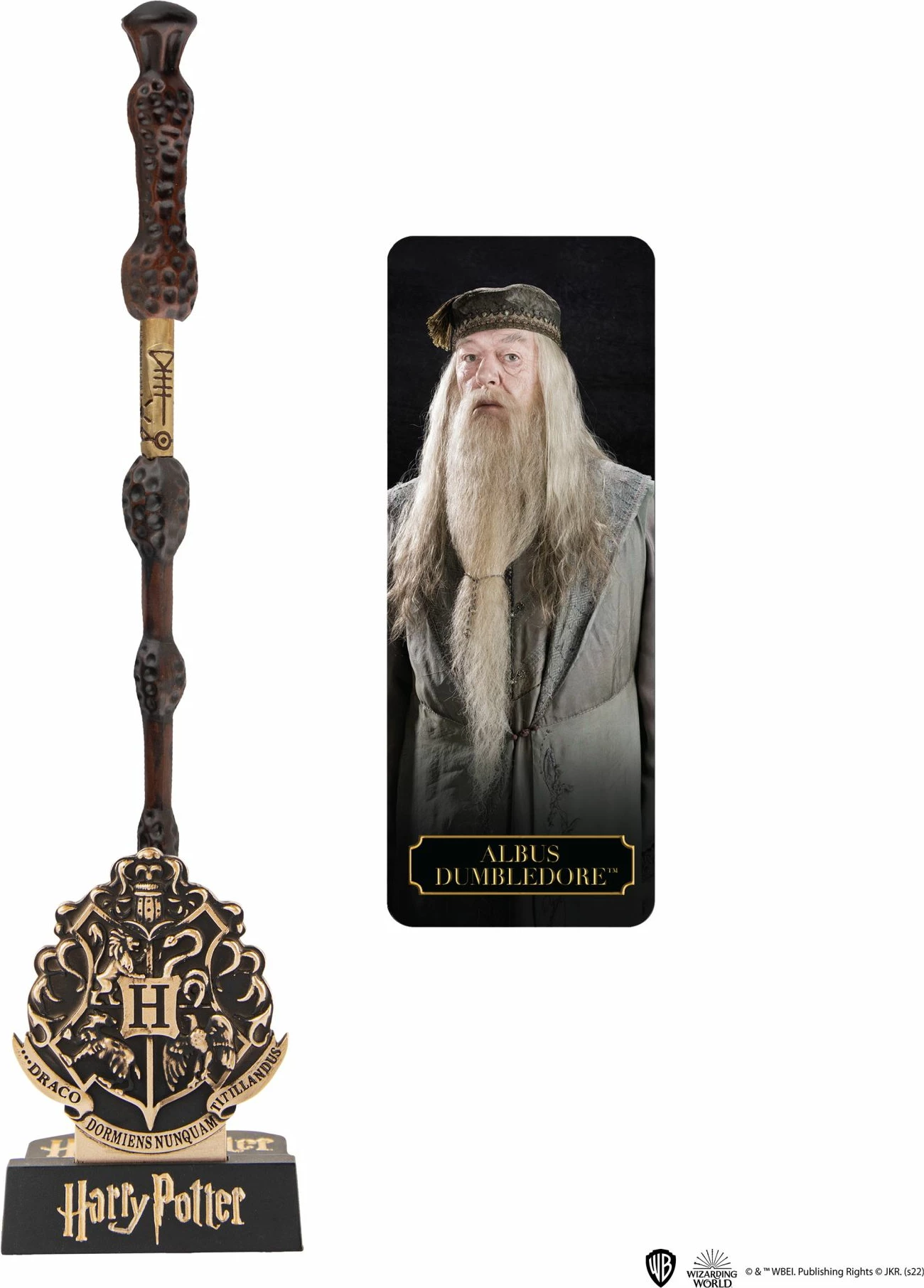 Stilolaps Cinereplicas Albus Dumbledore (Elder Wand) 24.8 cm, me mbajtëse + shenjues libri (unit box)