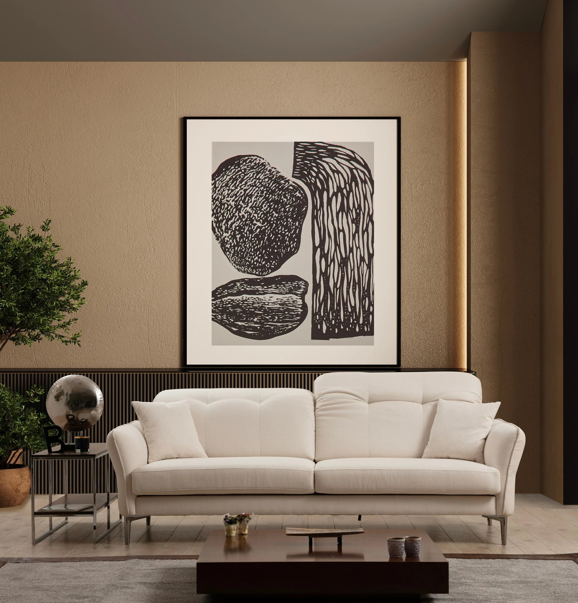 Divan treshe Atelier del Sofa, i bardhë, Costor