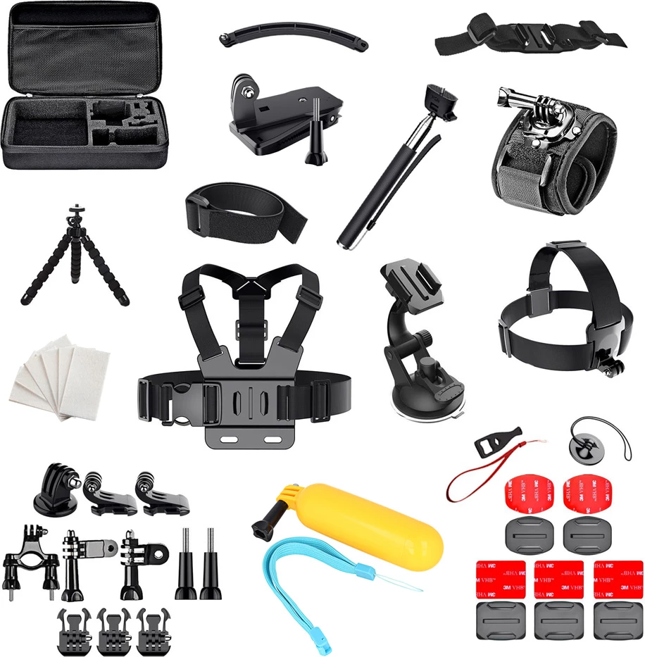 Set aksesorë për kamera sportive, Hurtel, 50-në-1, për GoPro/SJCAM