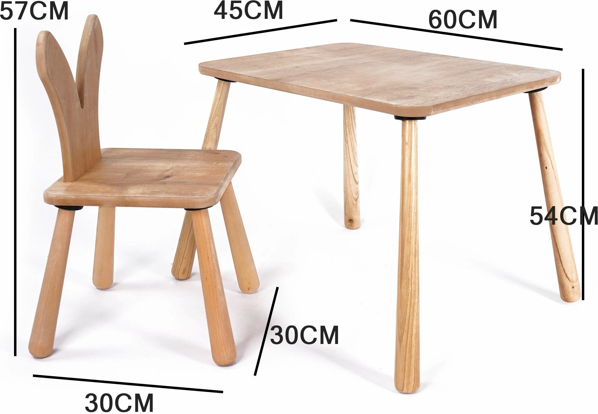 Set tavoline me karrige për fëmijë, Skye Decor, BLTYZ-AKTV060, ngjyrë lisi, 11 copë