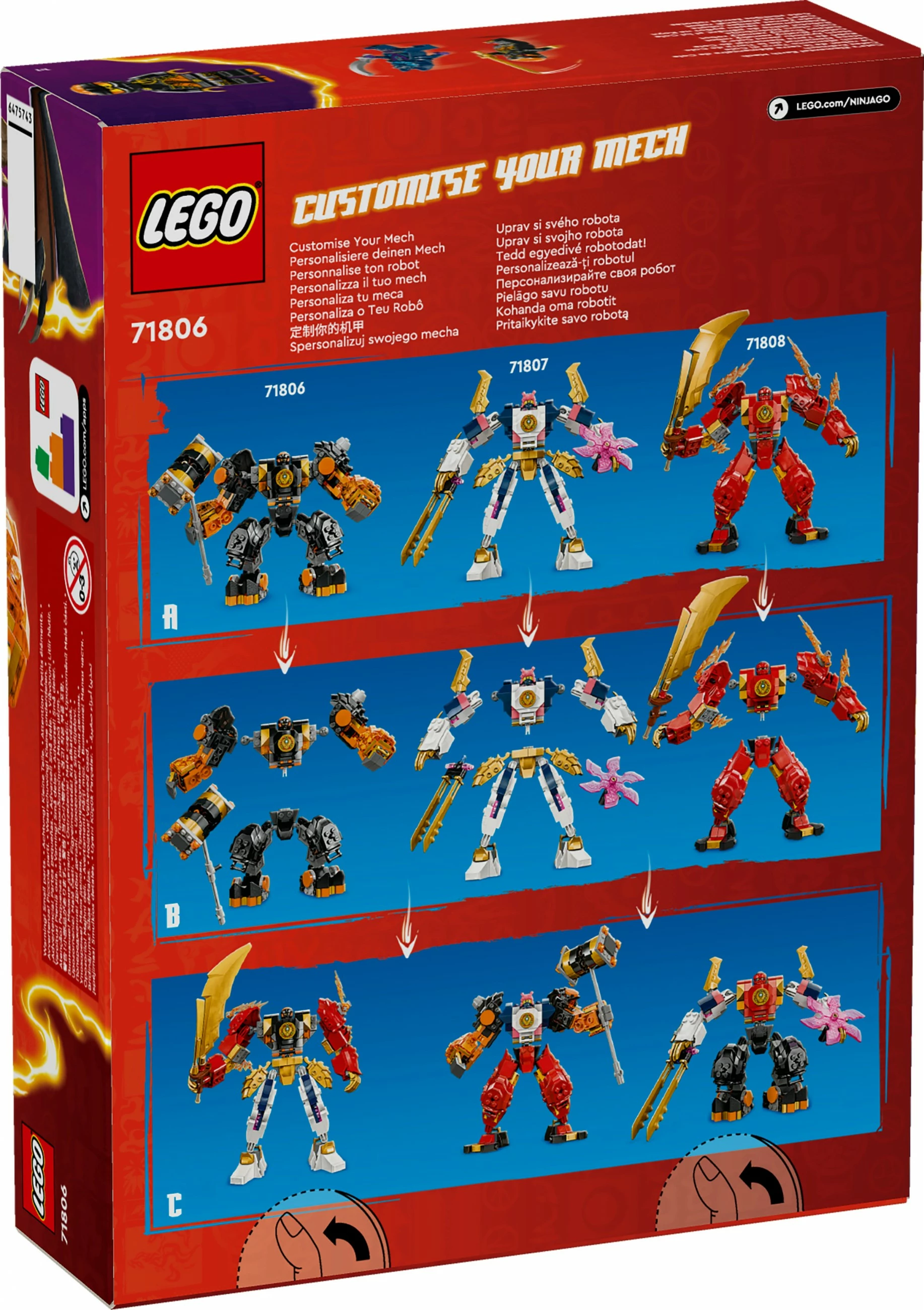 Set ndërtimi LEGO NINJAGO Cole's Elemental Earth Mech 71806, 235 pjesë, multikolor