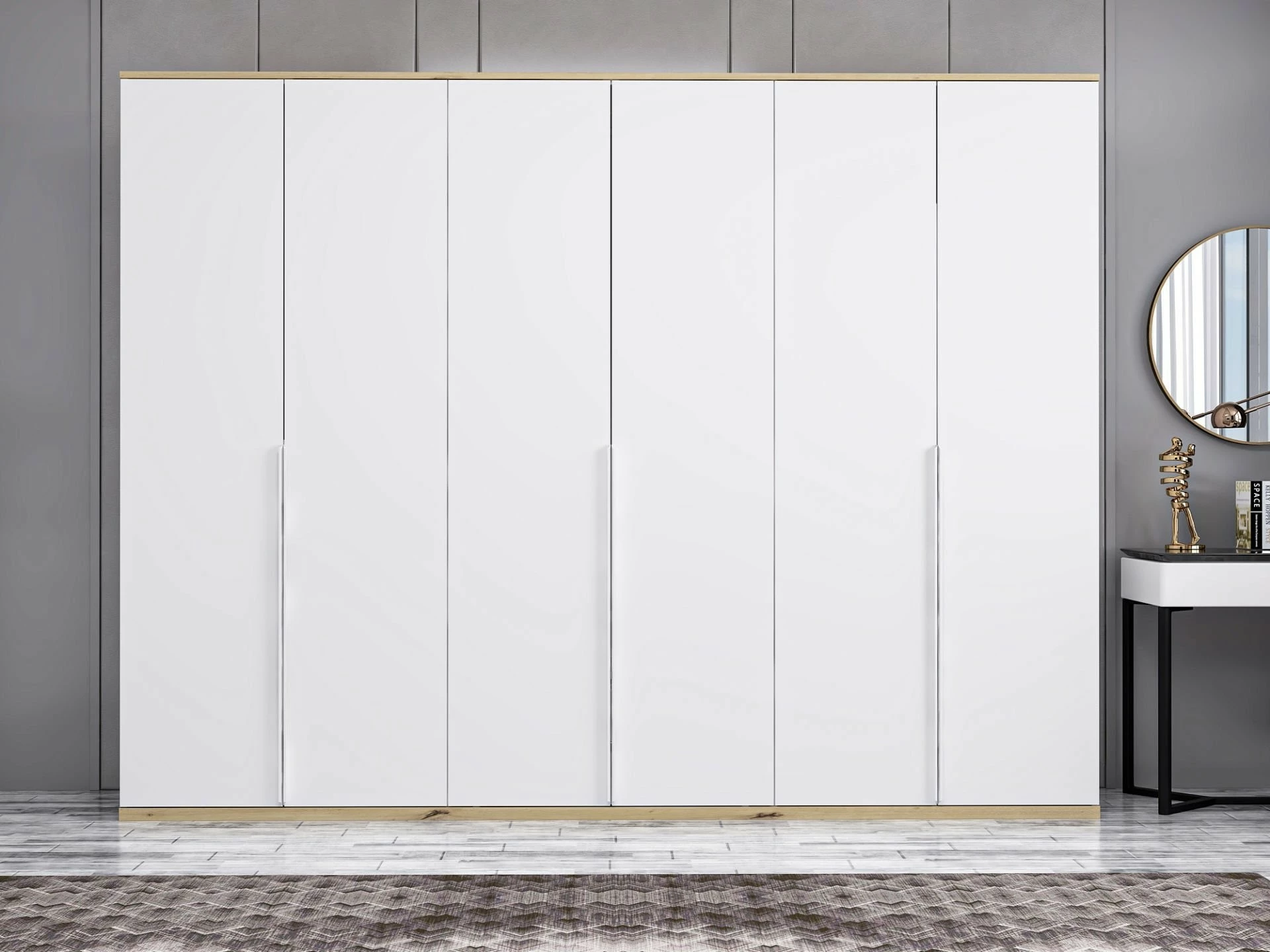 Dollap Skye Decor, Kale Line, i bardhë, 270x206x52cm