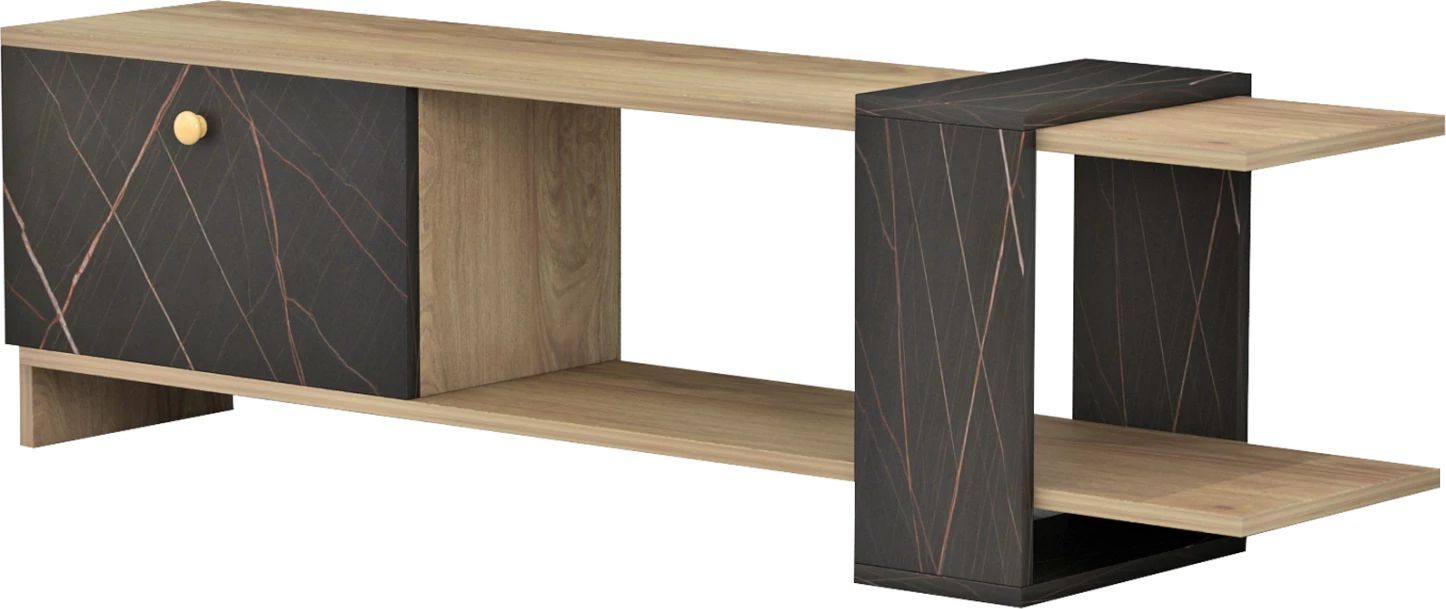 Mobilje TV HENRIETTE FH8900.12 melaminë, sonama-mermer i zi, 120x25x37.5 cm