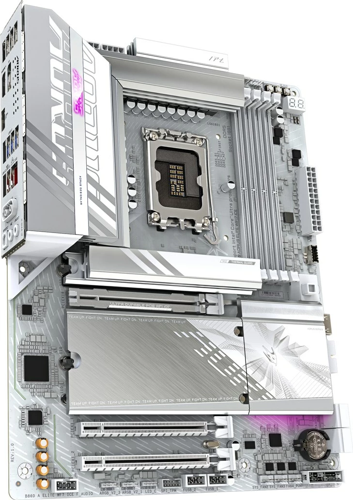 Pllakë amë Gigabyte B860 AORUS ELITE WIFI7 ICE, Intel Core Ultra, DDR5, PCIe 5.0, Gri
