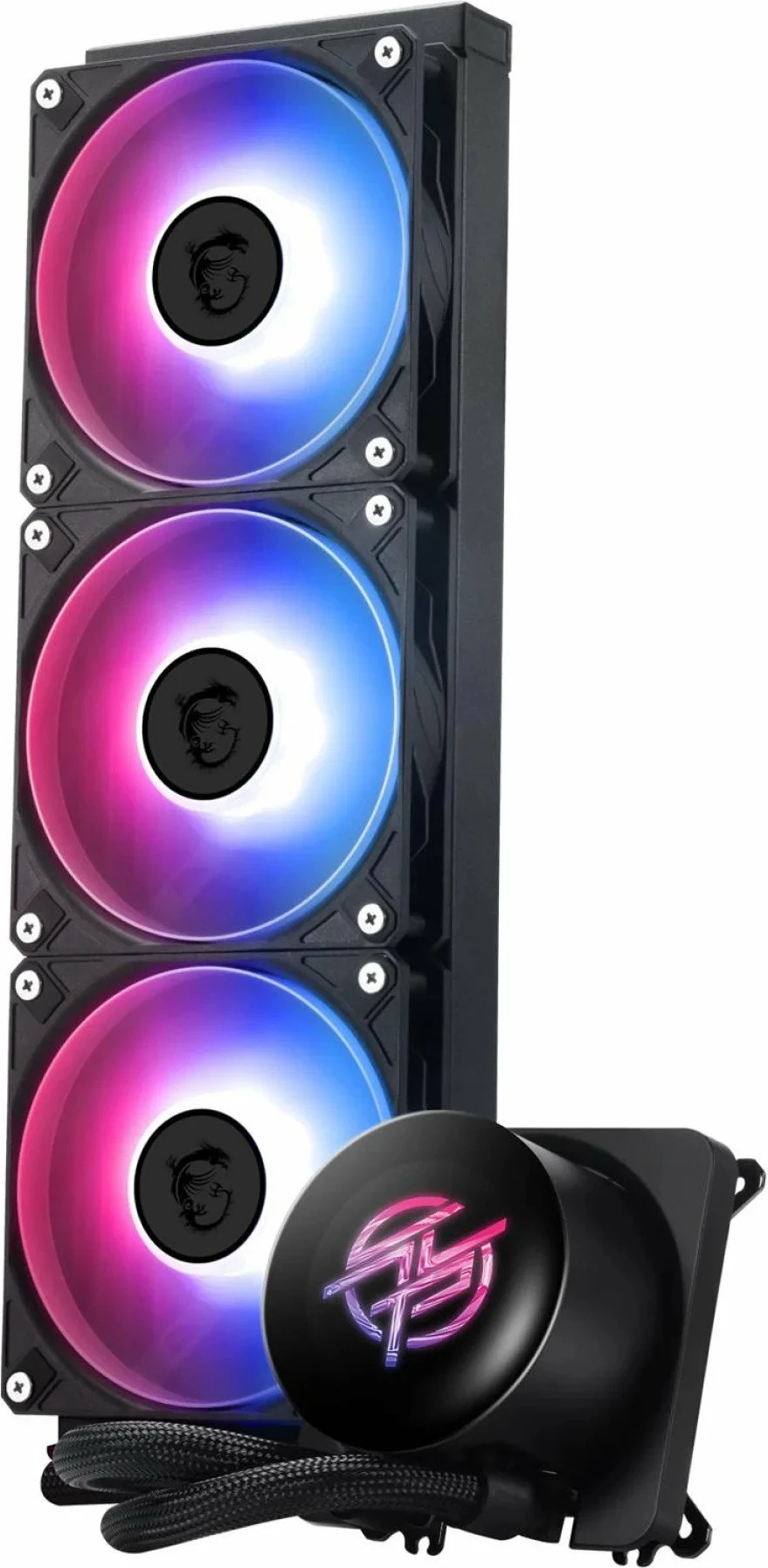 Ftohës me lëng AIO MSI MPG CoreLiquid P13 360 (306-7ZWGA11-L80), 360mm, ARGB, ekran IPS 2.1\", 3x120mm, e zezë