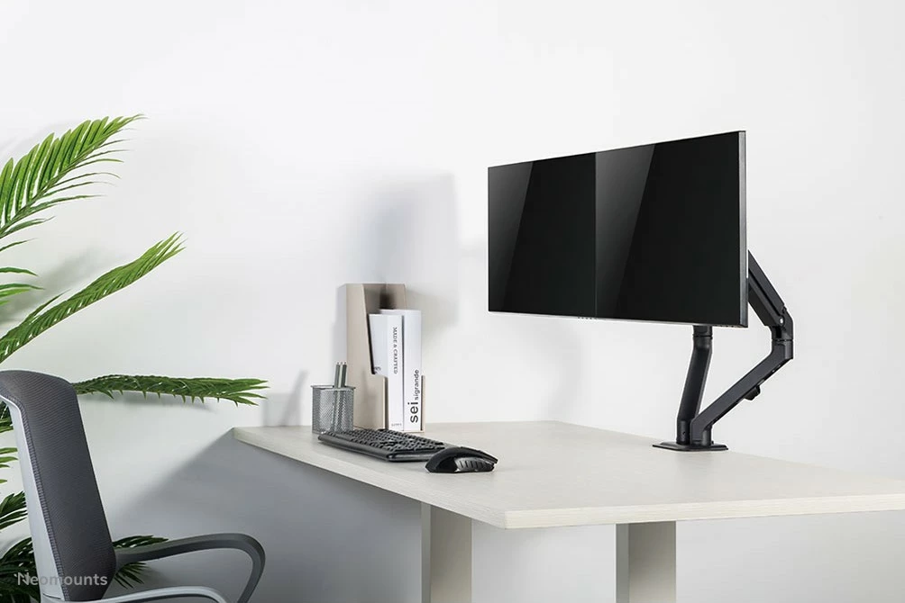 Krah monitori Neomounts FPMA-D650DBLACK, për 2 monitorë, 17-27 inç, rregullim lartësie me gas spring, ngjyrë e zezë