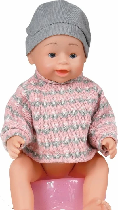 Kukull interaktive Natalia, Artyk 170645, 43 cm, me funksion urinimi, me aksesorë, rozë/gri