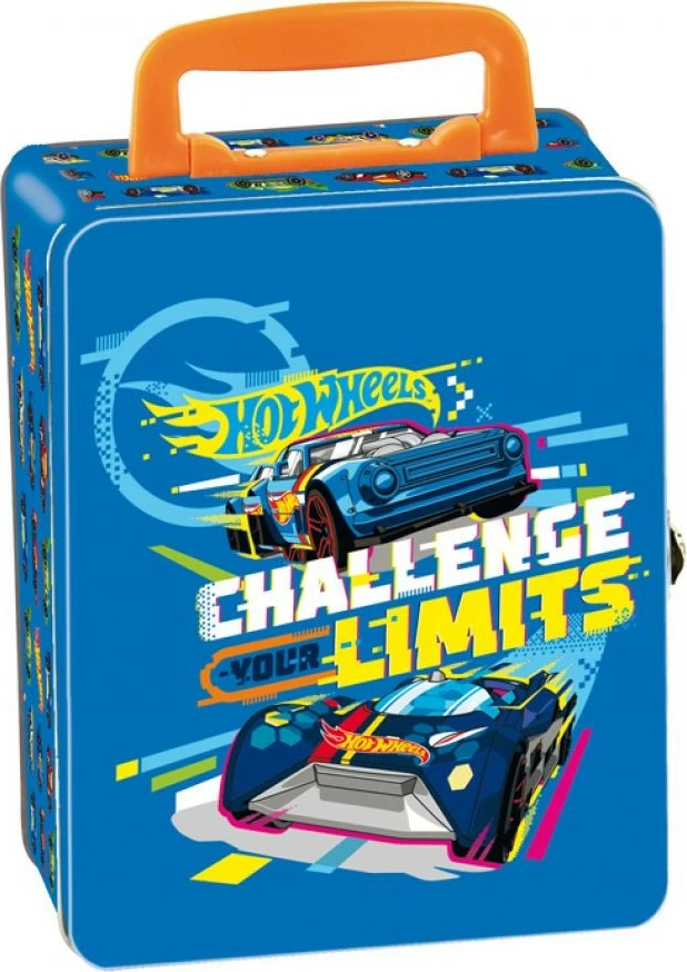 Kuti ruajtëse vetura lodër Hot Wheels Klein 2883, metalike, kaltër/portokalli