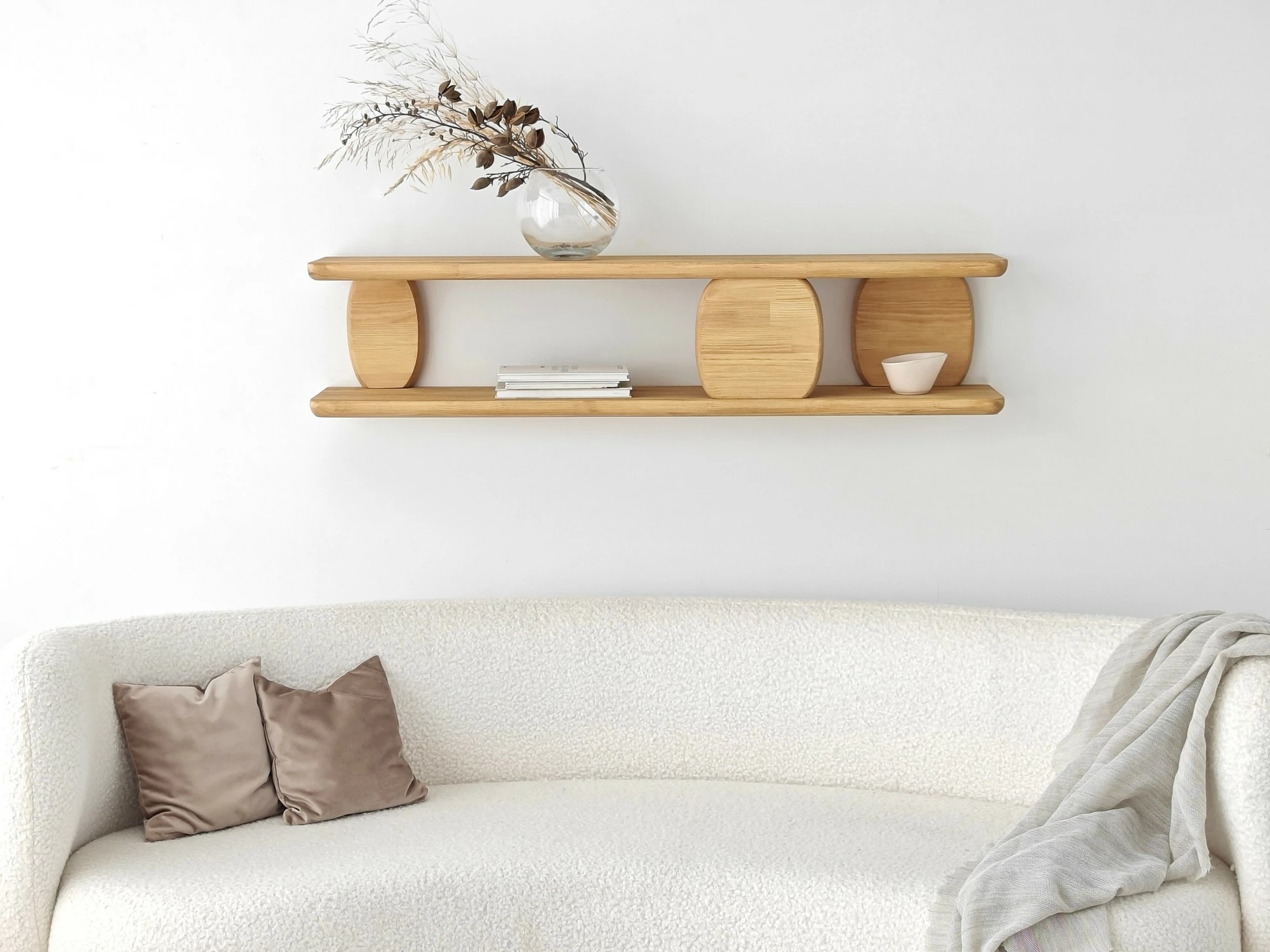 Raft muri Modena, ngjyrë lisi, Hanah Home