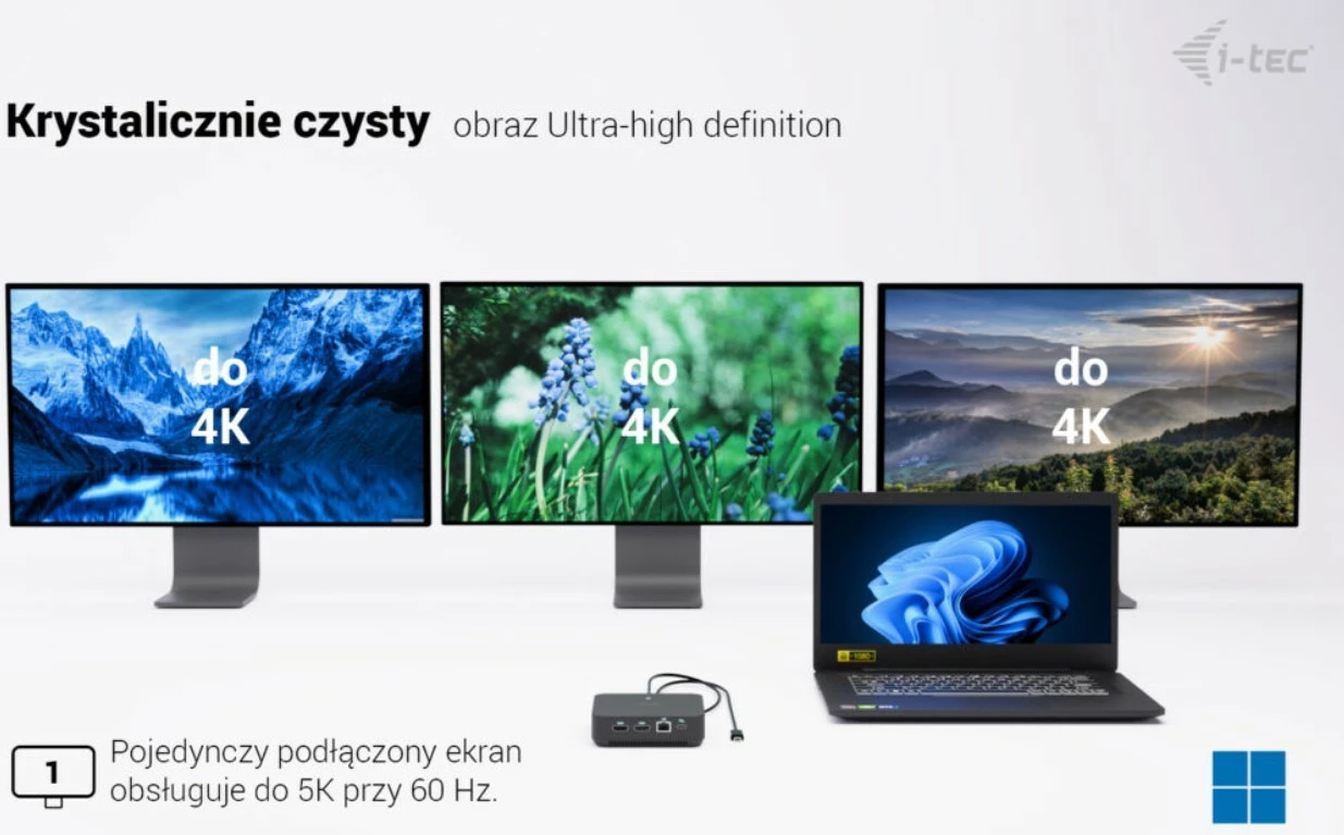 Kasë docking i-tec C31TRIPLEVIDEODPPRO, 100W Power Delivery, 2x HDMI, 1x DisplayPort, 6x USB, LAN, E zezë