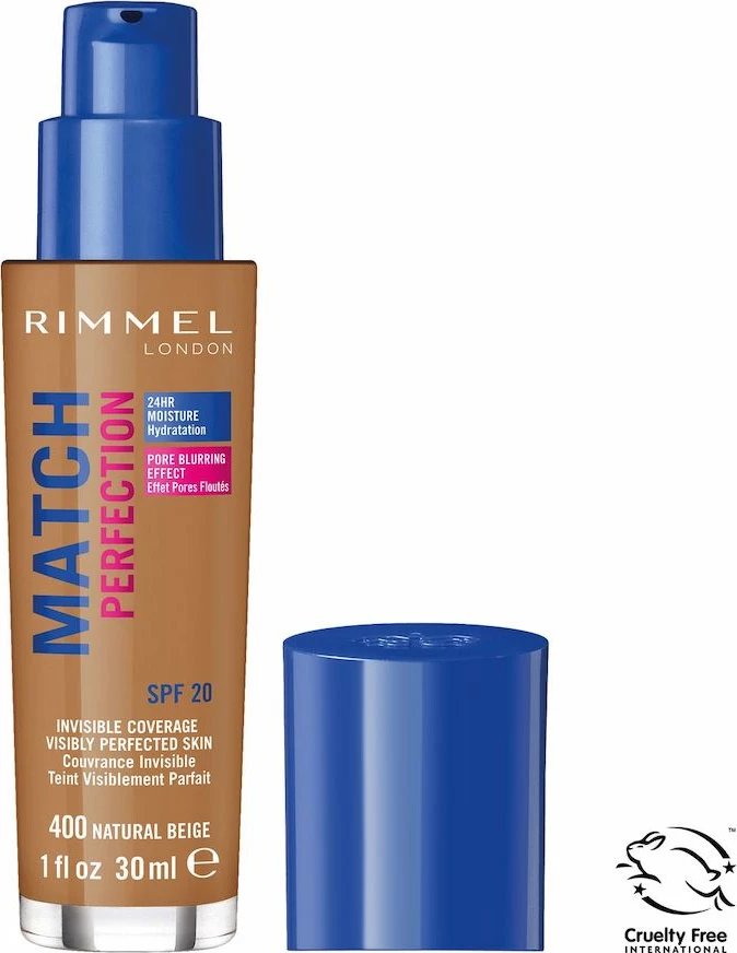 Fondatinë Rimmel Match Perfection 400 Natural Beige SPF20 30ml