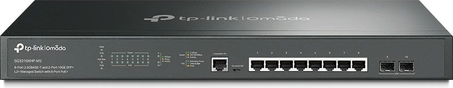 Switch TP-Link Omada 8-Port 2.5GBASE-T dhe 2-Port 10GE SFP+, Managed, L2+, 2.5G Ethernet, PoE+, Rack mounting, 1U