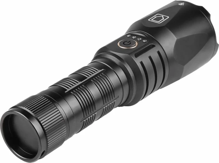 Dritë dore me powerbank Sandberg Survivor Torch 420-89, 5000 mAh, 1200 lm, IPX45, USB-A/USB-C, set me kabllo + rrip dore, e zezë