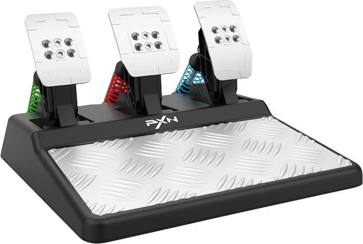Timon gaming PXN PXN-V10 V2 me 3 pedale dhe kambjo, për PC/PS4/XBOX/Switch, i zi