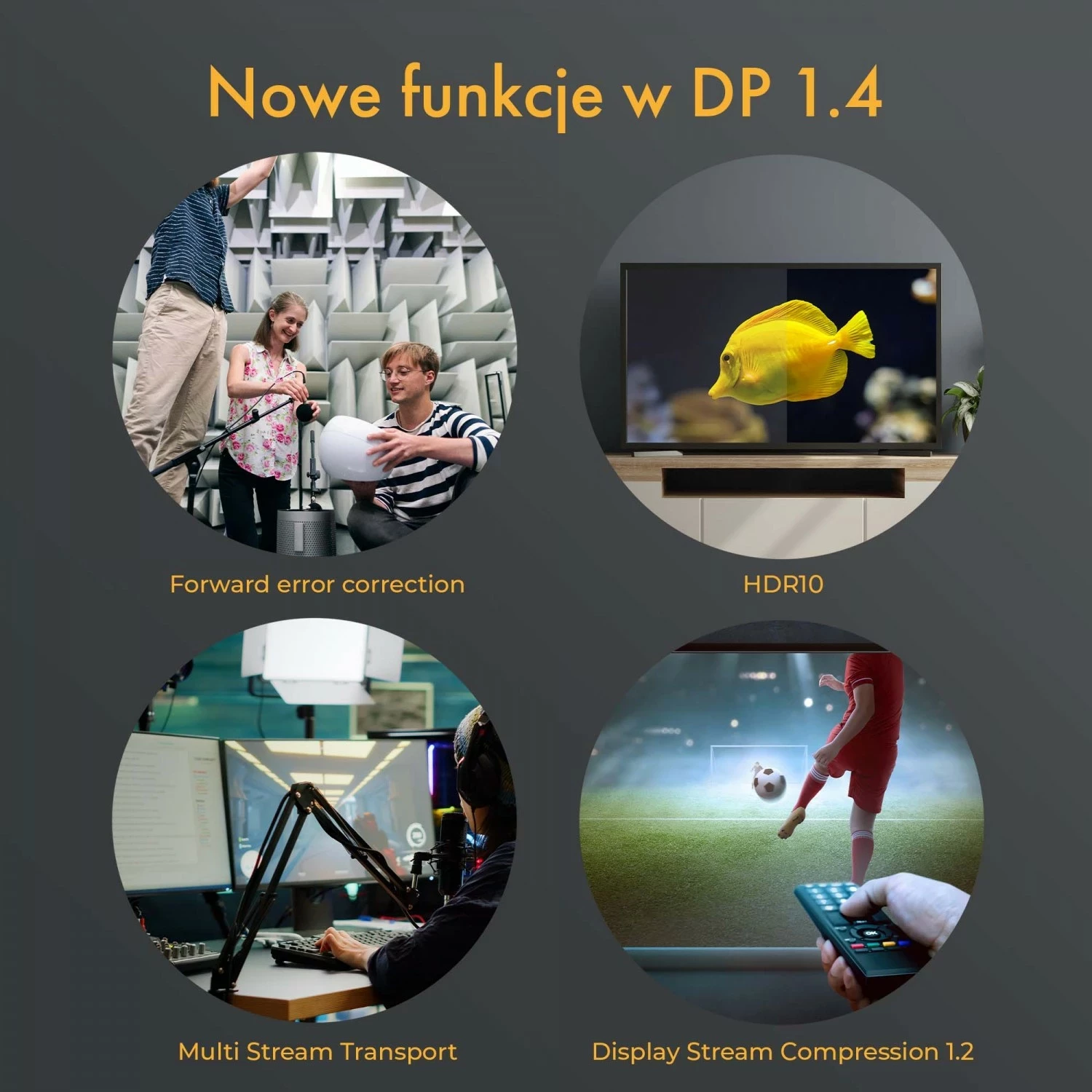 Kabllo optike Claroc DisplayPort 1.4 AOC 8K 15 m, ngjyrë zi-gri