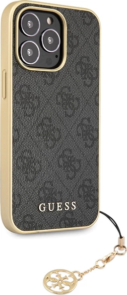 Mbështjellës Guess 4G Charms për iPhone 14 Pro, gri