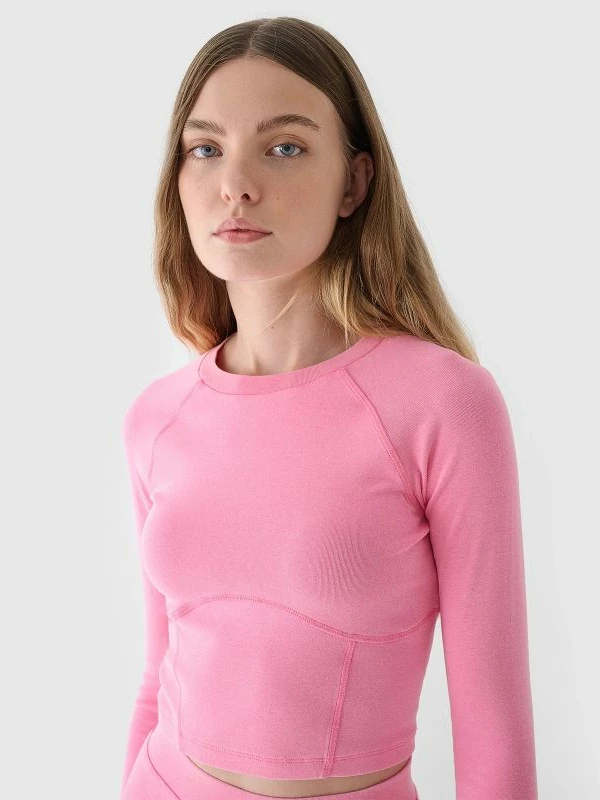 Maicë me mëngë të gjata cropped për femra 4F