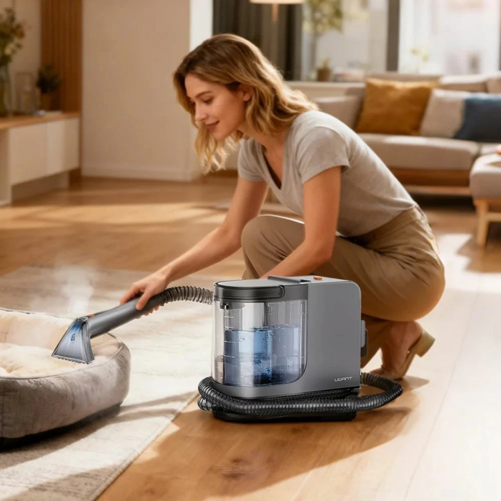 Pastrues me avull dhe nxjerrës njollash Uwant B400 2-në-1, 100°C avull, 65°C ujë i nxehtë, 18000 Pa, 1.2L/1.4L, gri, me aksesorë