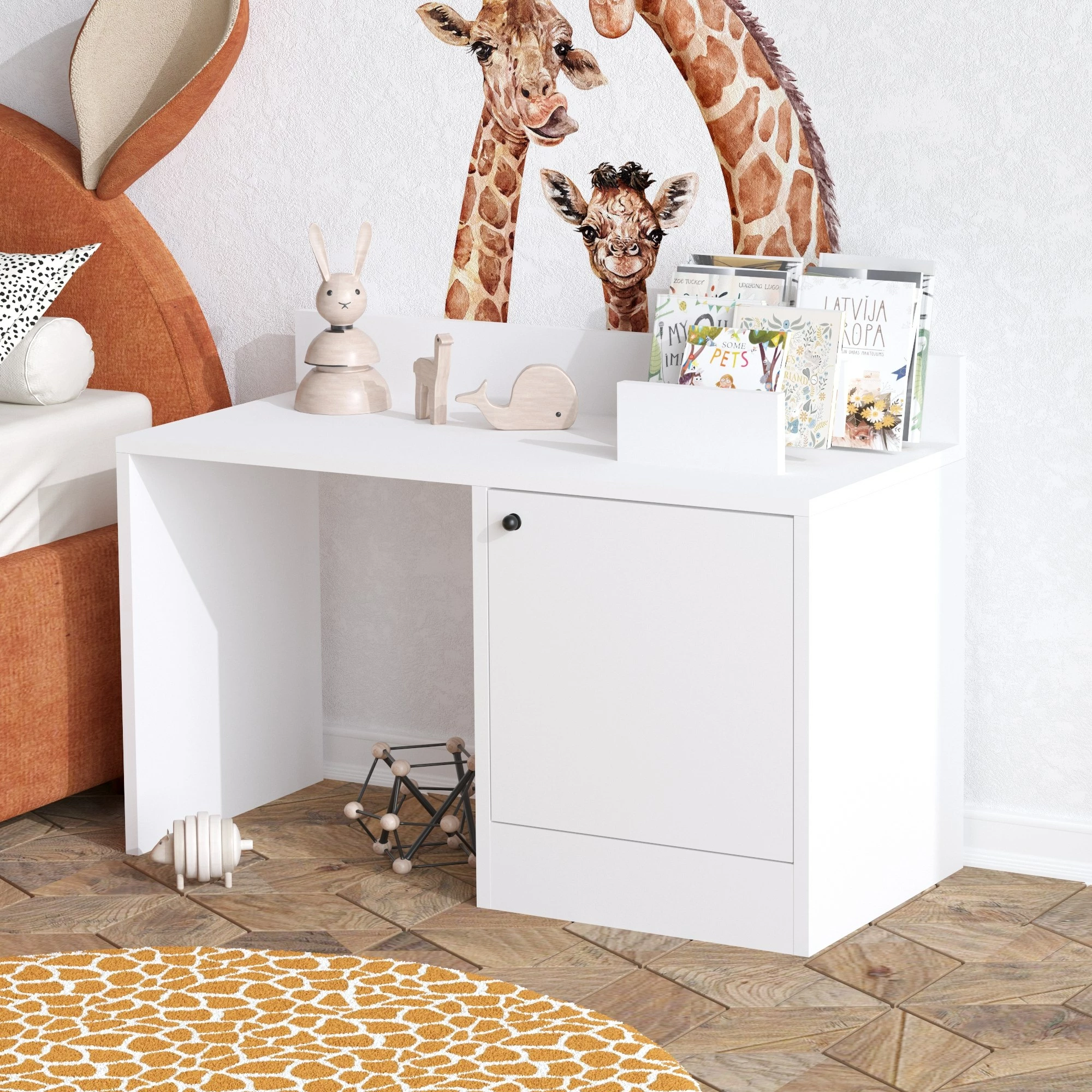 Tavolinë për fëmijë Hanah Home, Bunny, e bardhë