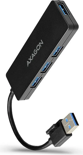 Kasë USB AXAGON HUE-G1A, 4 porta, USB 3.2 Gen 1, kabllo 14cm, e zezë