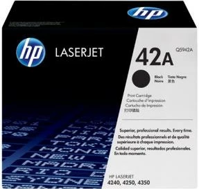 Toner HP 42A Q5942A për LaserJet 4240/4250/4350 kapacitet 9,750–23,700 faqe, e zezë