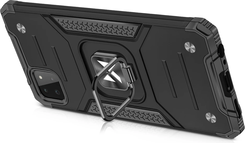 Mbështjellës Wozinsky Ring Armor me këmbë mbështetëse, për Samsung Galaxy A22 4G, argjendtë