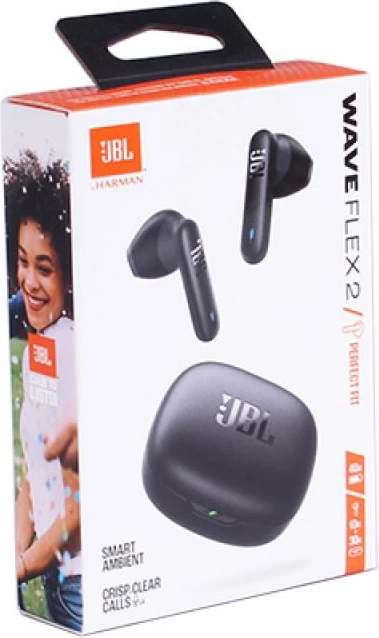 Kufje in-ear JBL Wave Flex 2 JBLWFLEX2BLK, Bluetooth, Smart Ambient, 40 orë bateri, të zeza