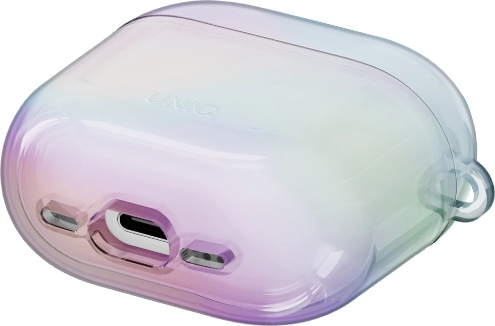 Mbështjellës UNIQ Iridescia për AirPods 4, me karabinë, Holo white