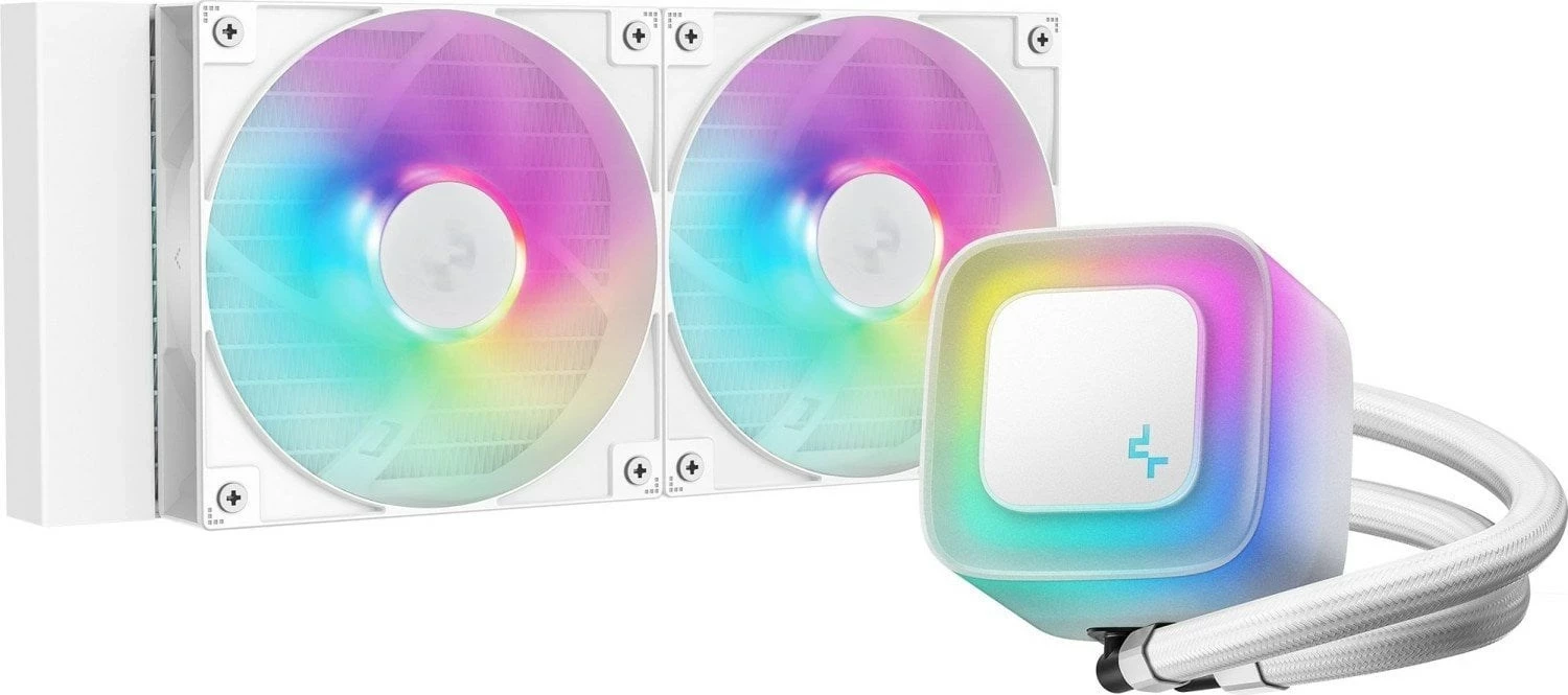 Ftohës me ujë për procesor DEEPCOOL LE240 WH V2, 240mm, i bardhë