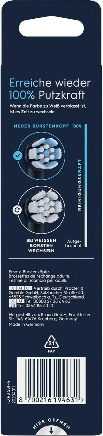 Koka zëvendësuese Oral-B iO, 4 copë, e zezë, pastrim i butë