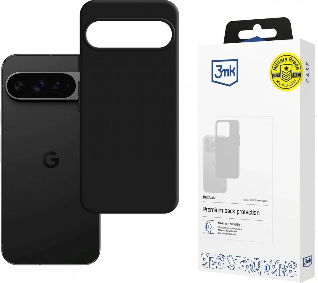 Mbështjellës, 3MK, Matt Case 3M008221, për Google Pixel 10 Pro XL 6.8", TPU, mat, i zi