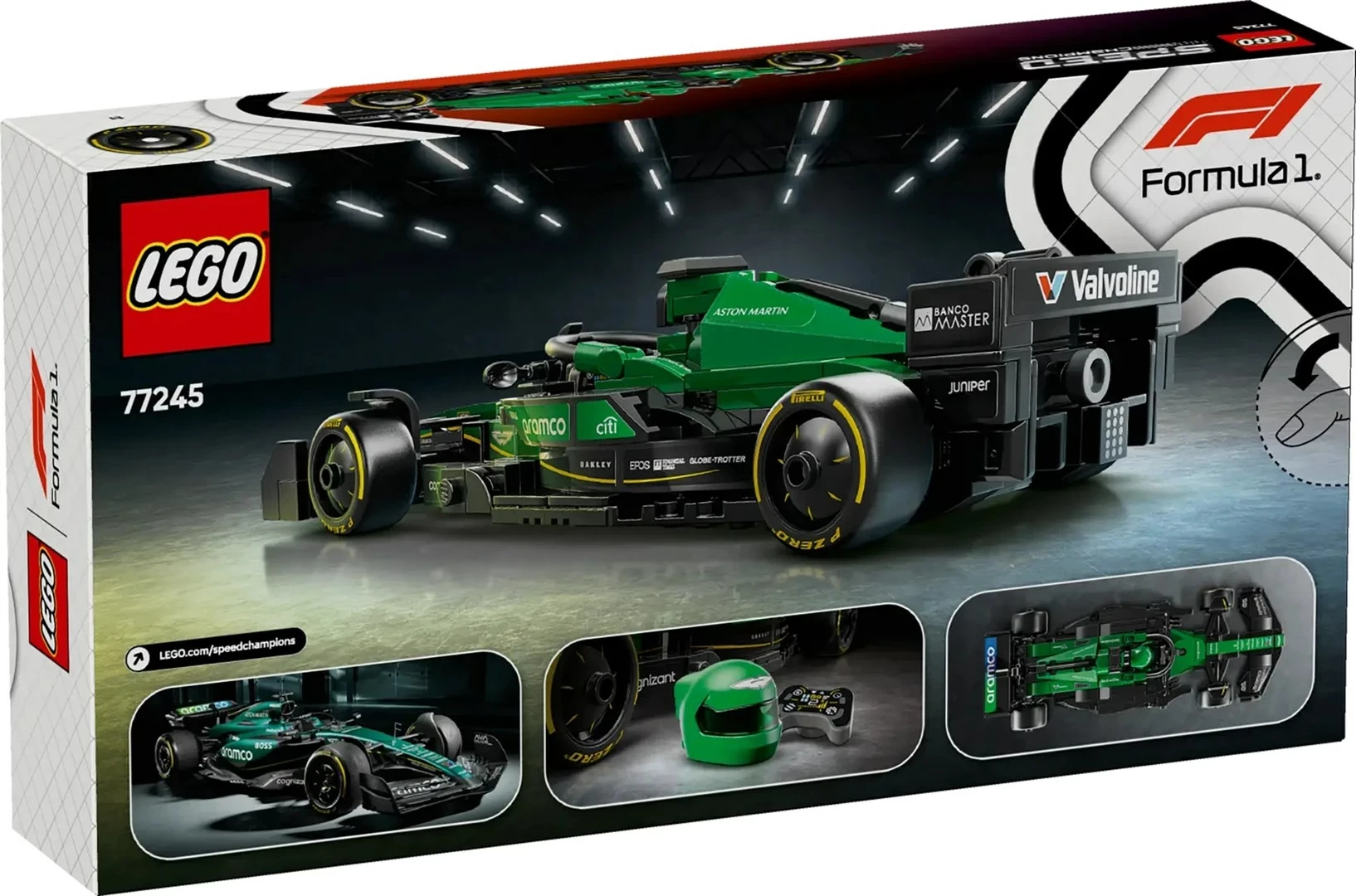 Set LEGO Speed Champions Aston Martin Aramco F1 AMR24, 269 pjesë, Jeshile
