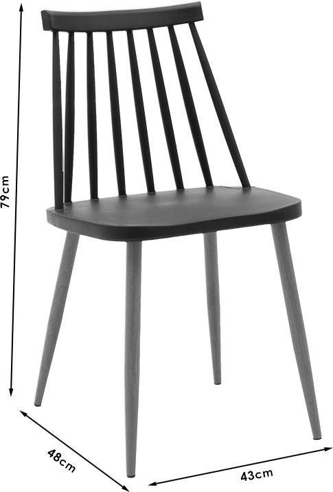 Set tavoline me karrige, Aurora-Cuba, MDF, ngjyrë e zezë-sonoma, 120x70x76cm, 5 pjesë