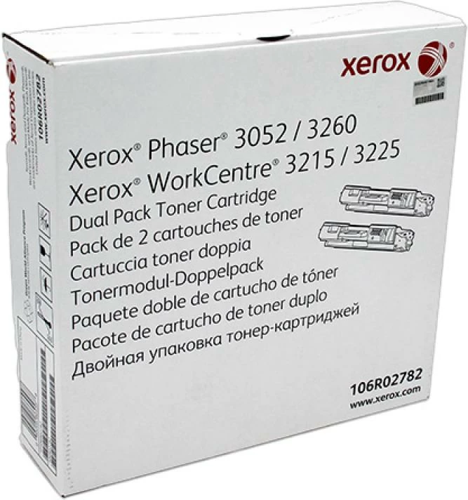 Toner Xerox 106R02782, për Phaser 3052/3260 dhe WorkCentre 3215/3225, 2 x 3000 faqe, e zezë, paketë 2-copë