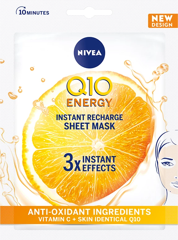 Maskë për fytyrë për femra Nivea Q10 Plus C, 1 copë