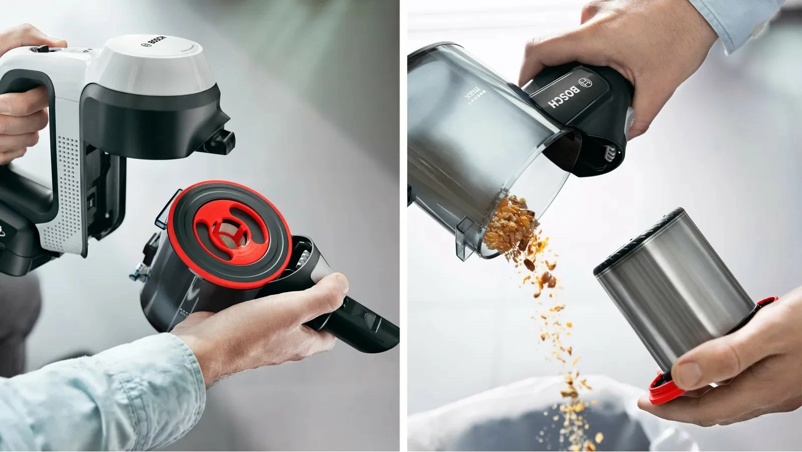 Fshesë me korrent Bosch BSS715CARP, pa qese, 0.3L, 18V, e zezë/argjendtë/e bardhë