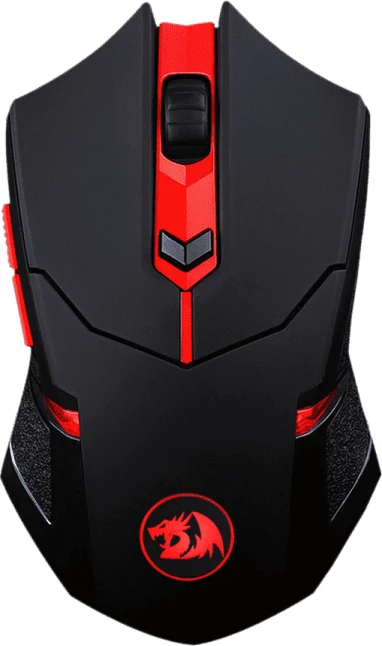 Set Maus + Mauspad Redragon M601-WL, 800-2400 DPI, 33x26 cm, zi/kuq, 2n1