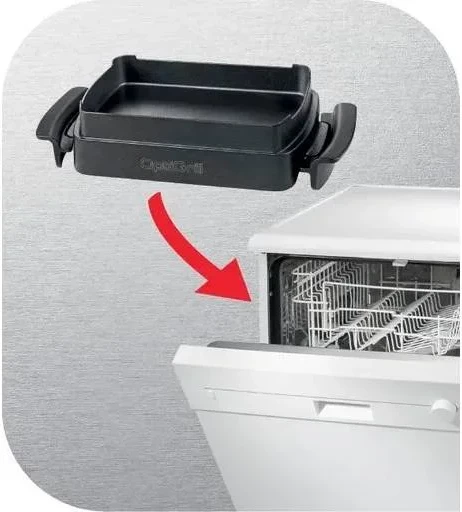 Aksesor pjekjeje, Tefal XA725870, për OptiGrill Elite/OptiGrill+, tavë jo-ngjitëse me doreza rezistente nxehtësisë, e larë në pjatalarëse, e zezë