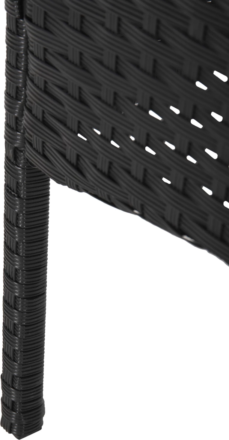 Set salloni për jashtë 4 pjesë STASIA FH6089.04 ratan sintetik në të zezë-jastëkë në bezhë