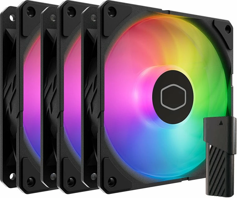 Ventilatorë PC Cooler Master SickleFlow Edge 120mm ARGB 3-pack + hub, zi