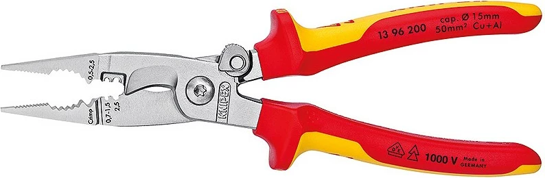 Pinca me maje të hollë Knipex 13 96 200, 200mm, dorezë portokalli/kuqe