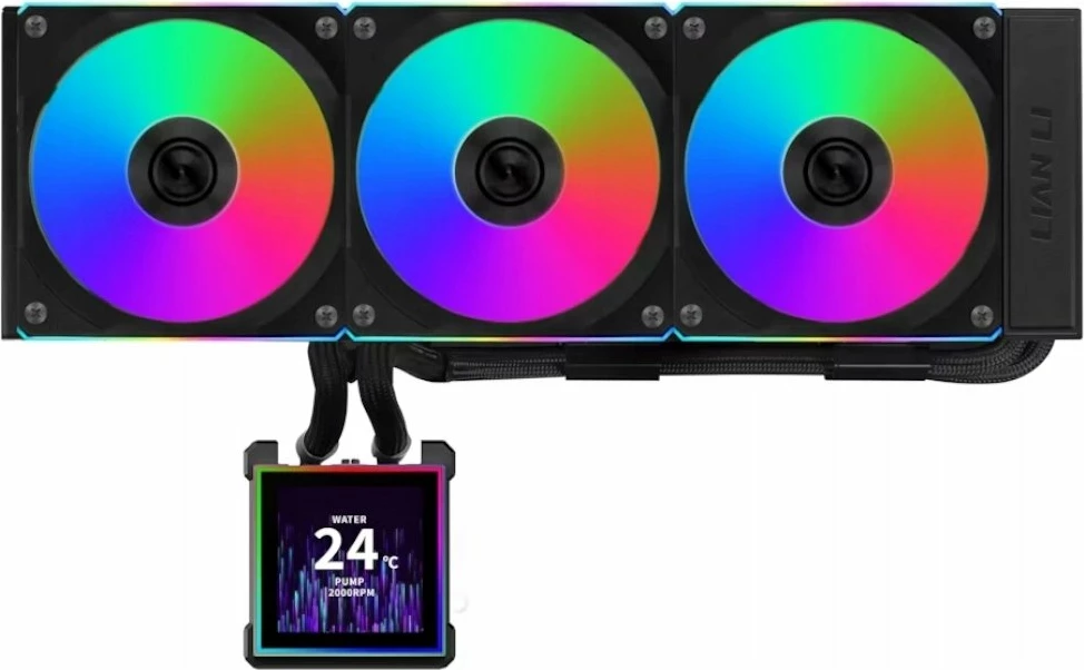 Ftohje AIO me ujë Lian Li HydroShift II LCD-S 360CL (GHS2LCDS36CB), radiator 360mm, ekran LCD 2.88\", ARGB, 3x120mm, e zezë