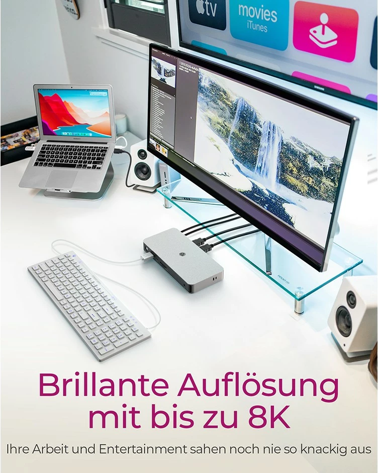 Docking station ICY BOX IB-DK2880-C41, USB4, 10 porte, 100W, 8K, anthracite/black