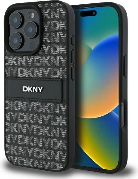Mbështjellës DKNY Texture Pattern Tonal Stripe për iPhone 16 Pro, i zi