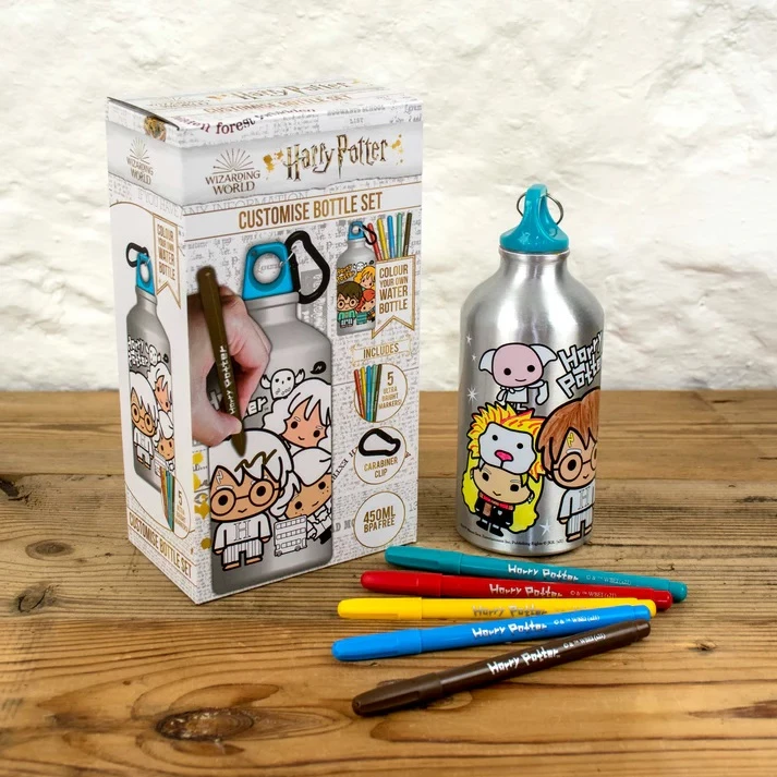 Shishe uji e personalizueshme BLUE SKY Harry Potter 500 ml, set me markerë dhe karabinë