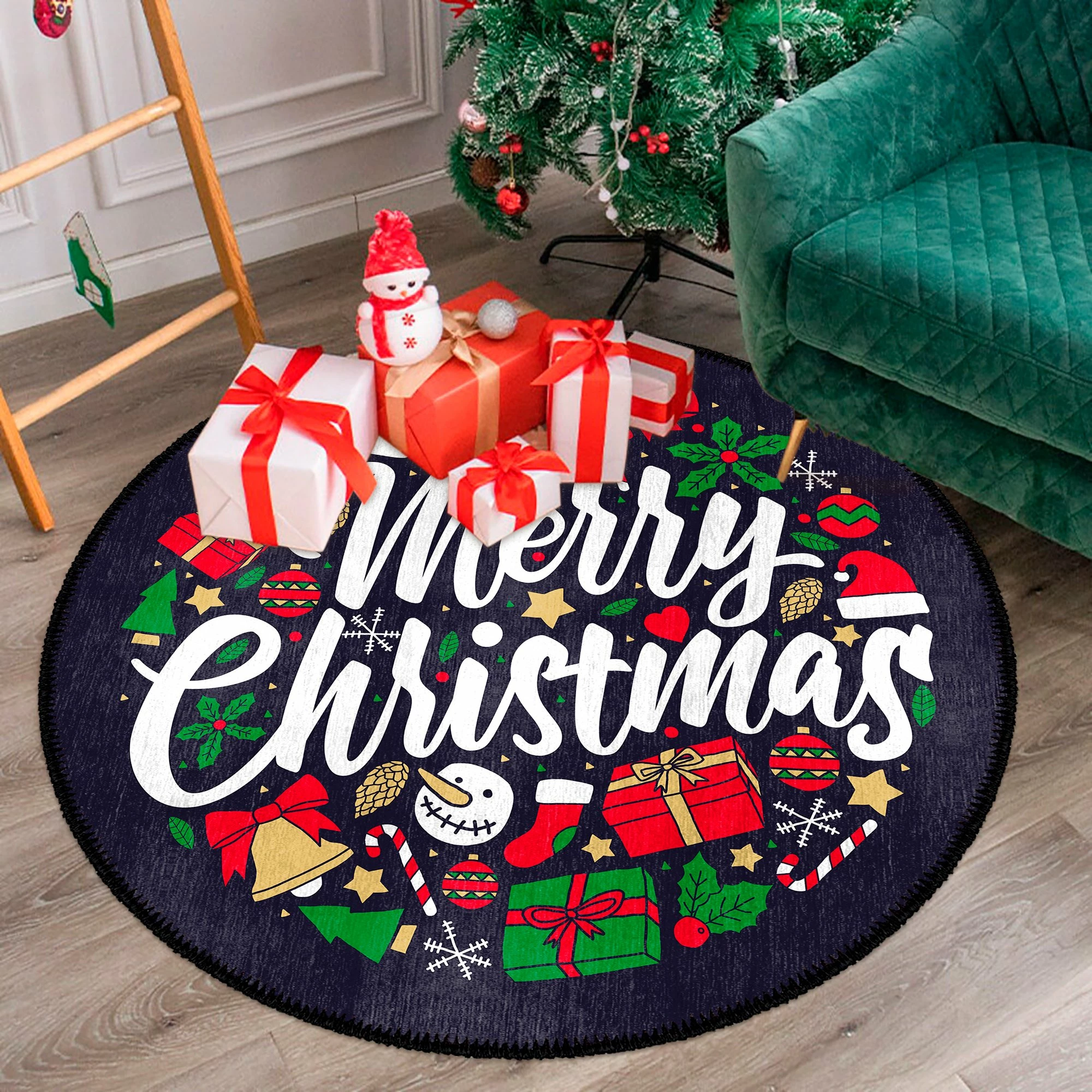 Qilim i rrumbullakët, shumëngjyrësh, 120x120cm, Conceptum Hypnose, Woobtny0333