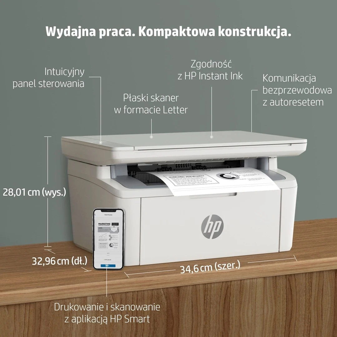 Printer HP LaserJet MFP M140w, i bardhë e zi
